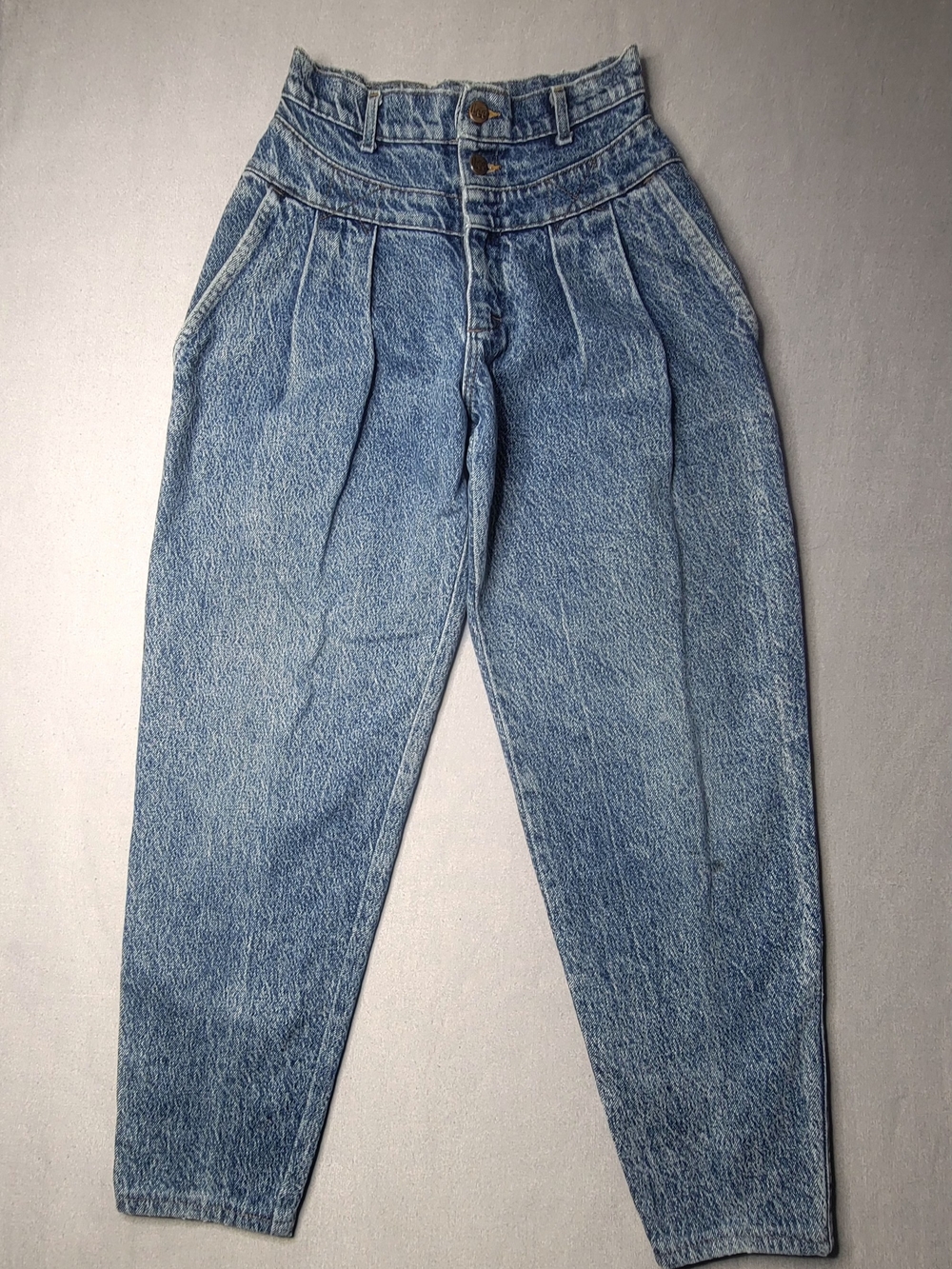 Lee Vintage Womens High Rise Tapered Leg Jeans Denim Pleated Yoked Ryder Size 7